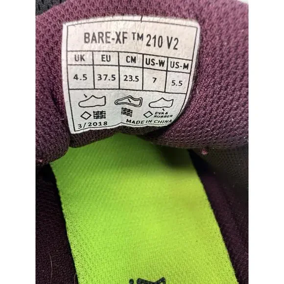 Inov-8 Bare-XF 210 V2 Training Shoes Burgundy CrossFit Gym Minimalist Women 7 - Picture 9 of 9